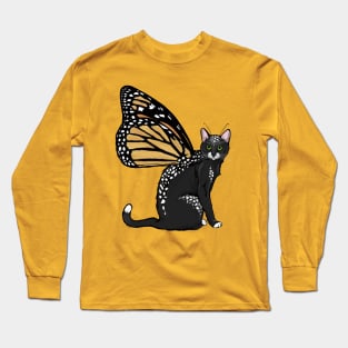Spotted Black Monarch Flitter Kitty Long Sleeve T-Shirt